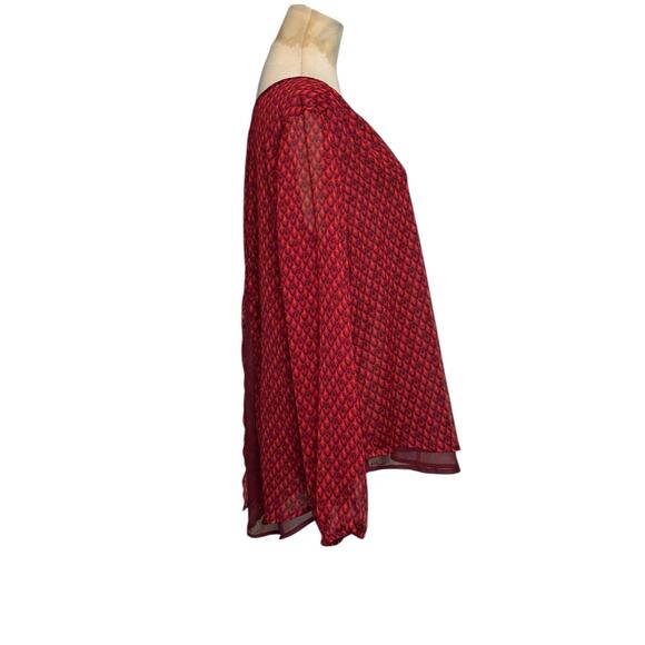 Lucky Brand ref print long sleeved tunic blouse size Medium - Picture 5 of 11